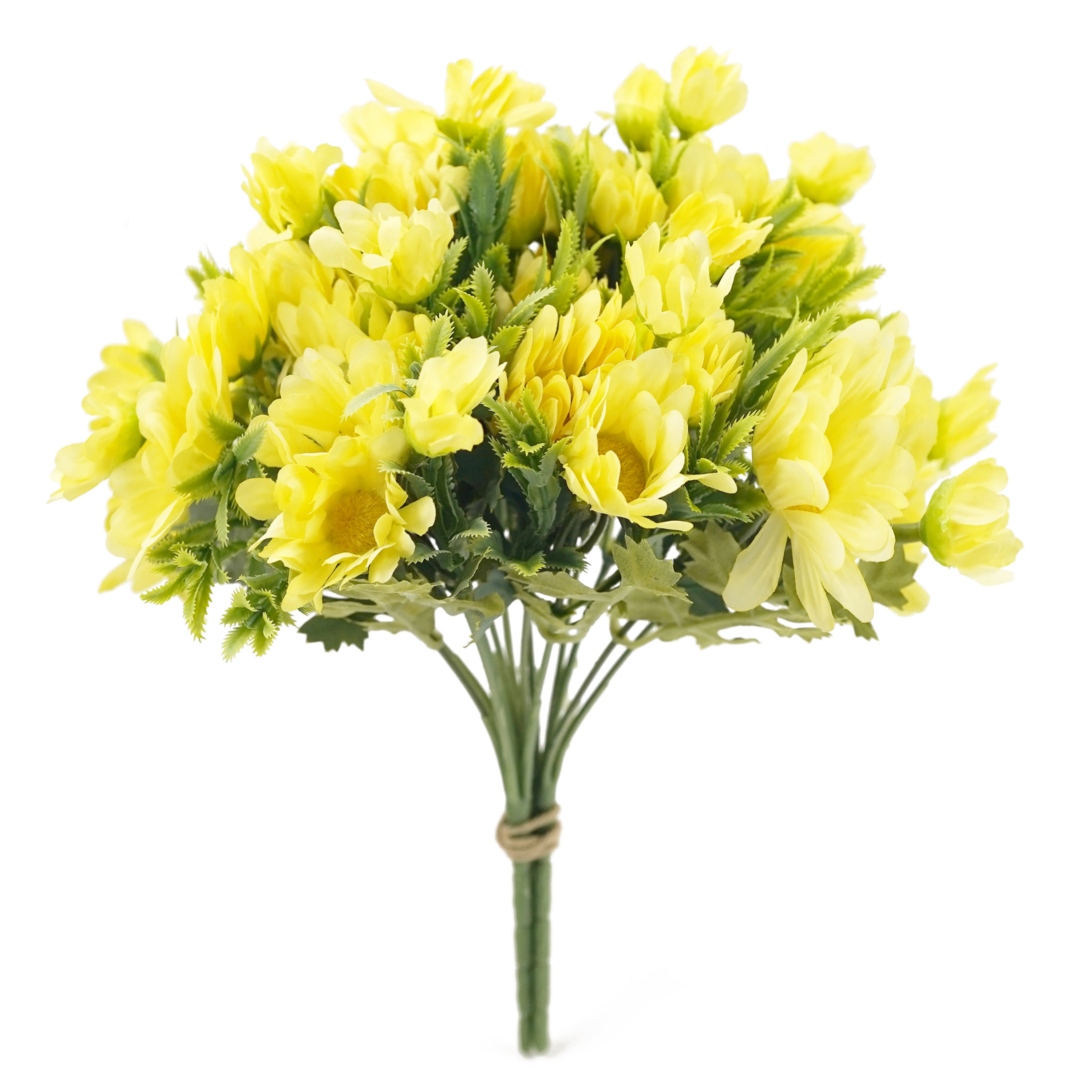 Boquetx Decorative Artificial Flowers 3 Branches Yellow Daisy 26cm Tall