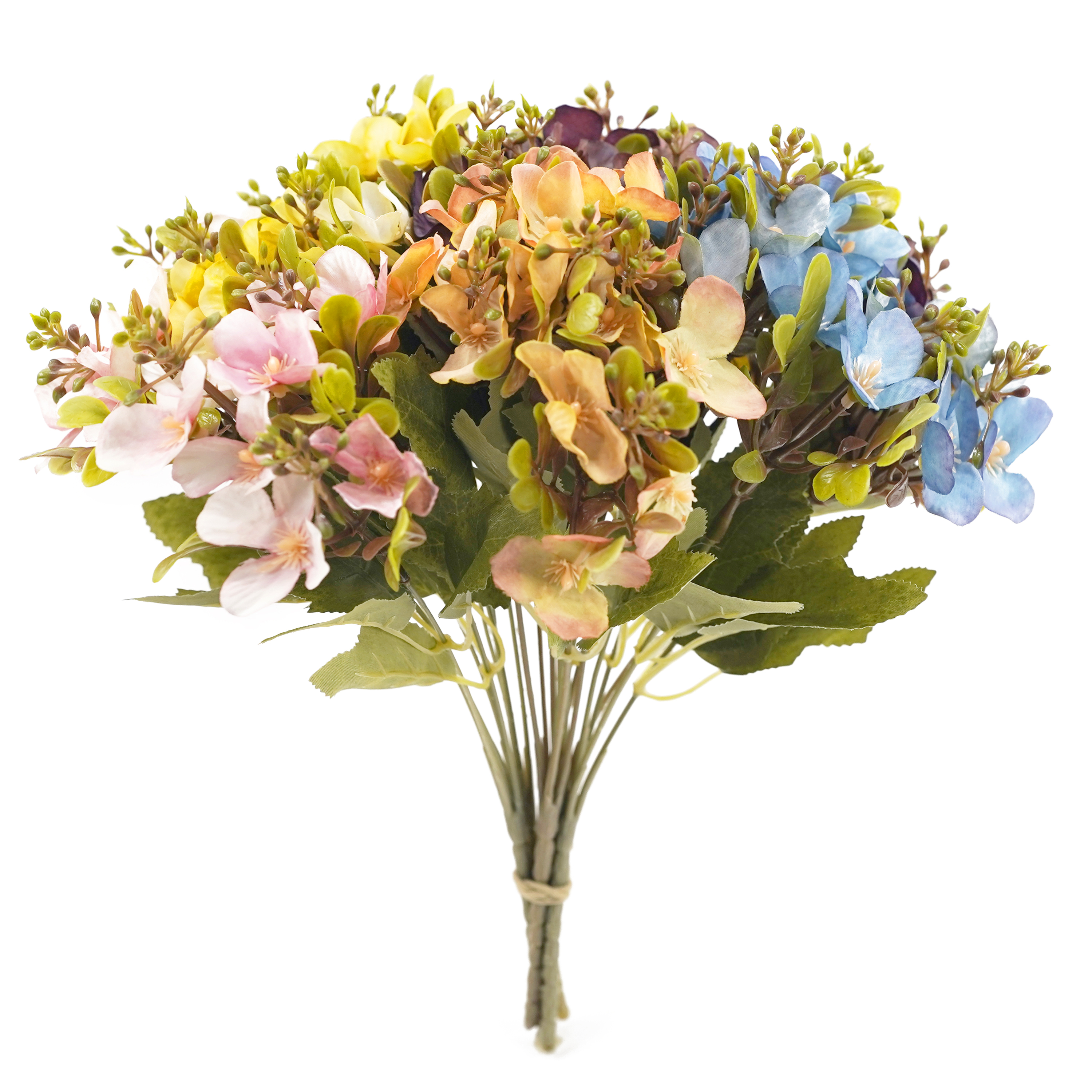 Boquetx 5 Branches Decorative Artificial Flower Arrangement Assorted Colors Wallflower 32cm Tall