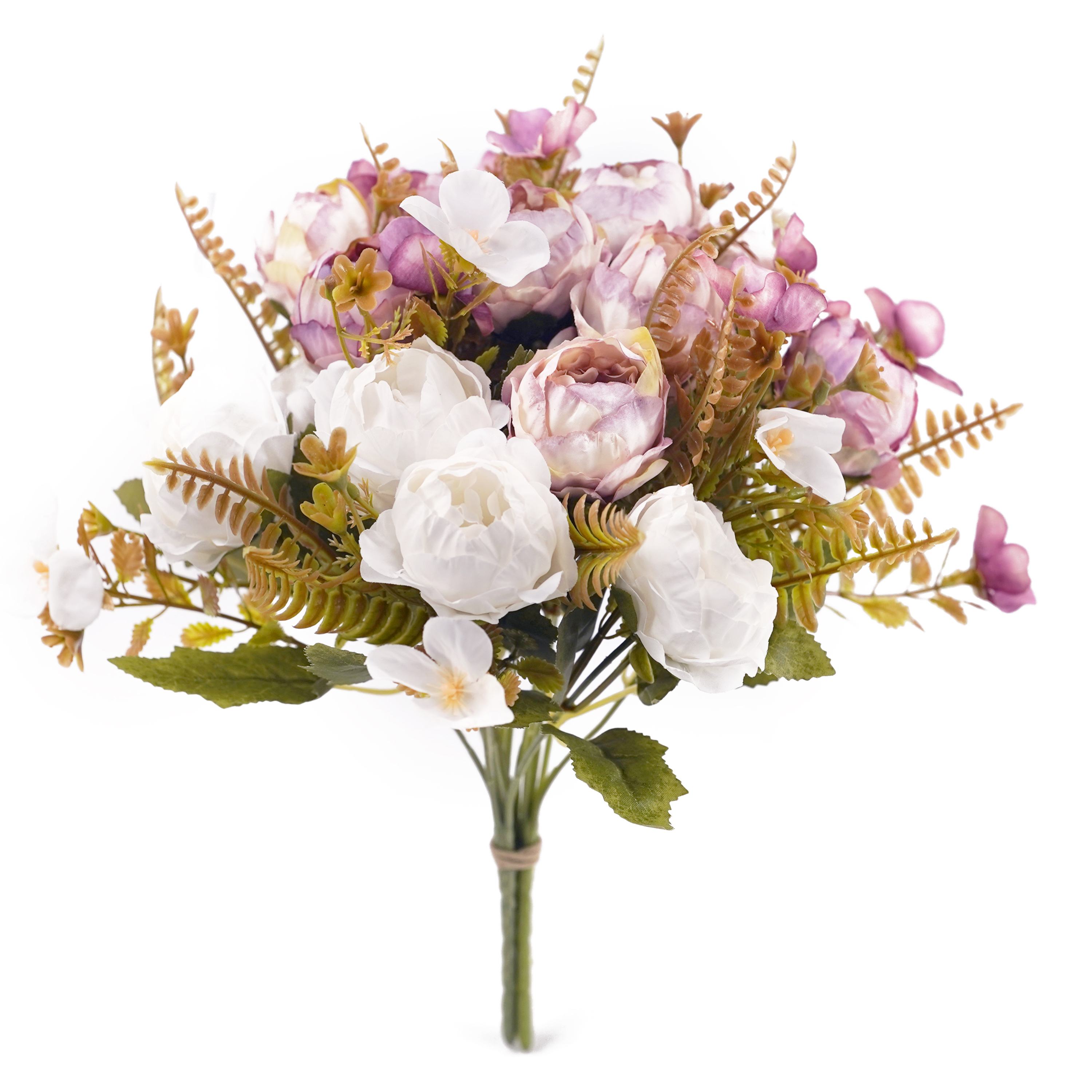 Boquetx 3 Branches Assorted Colors Artificial Flower Arrangement Pink Peony Buds 32cm Tall