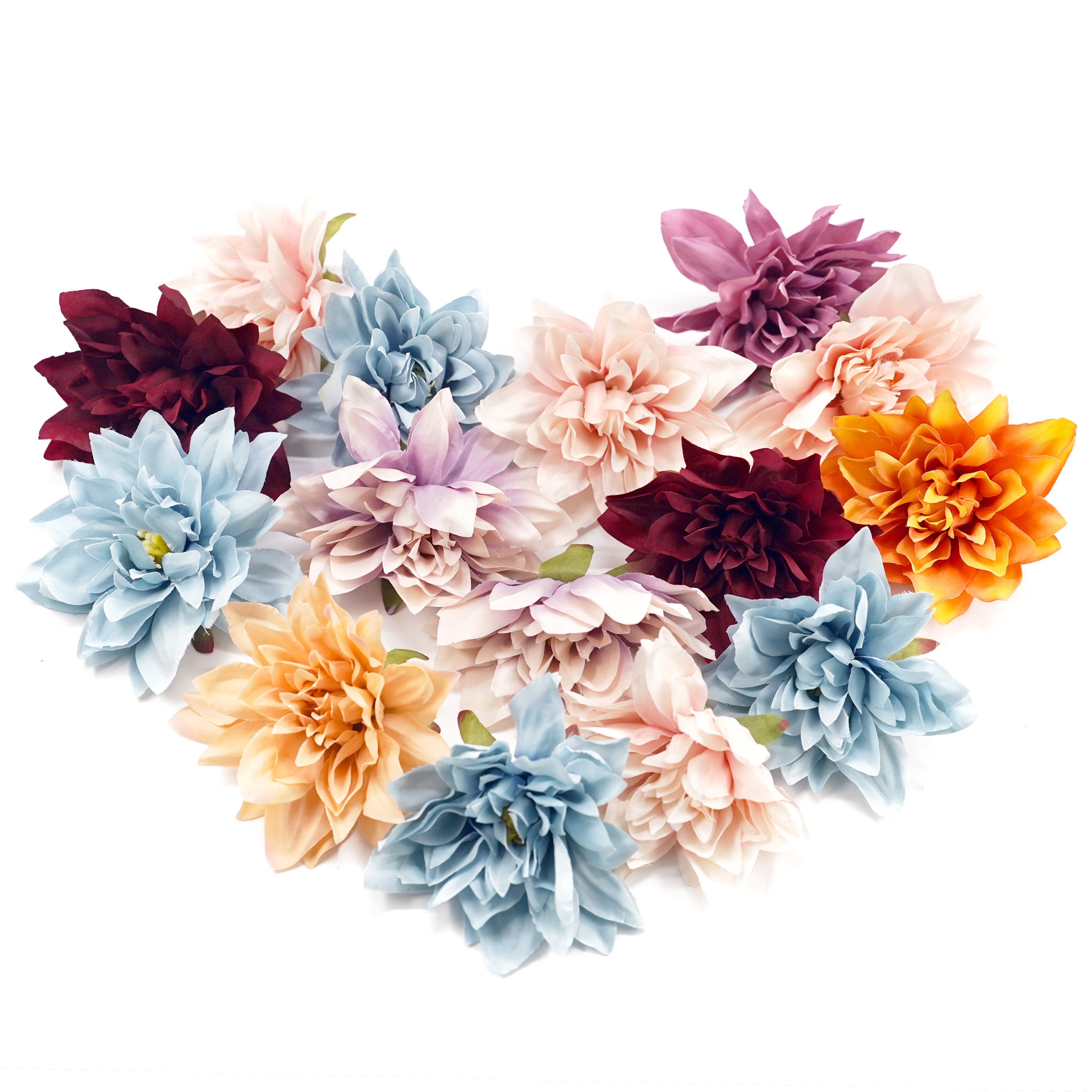 Boquetx 15 pieces Assorted Artificial Dahlia Flowers 10 cm in diameter