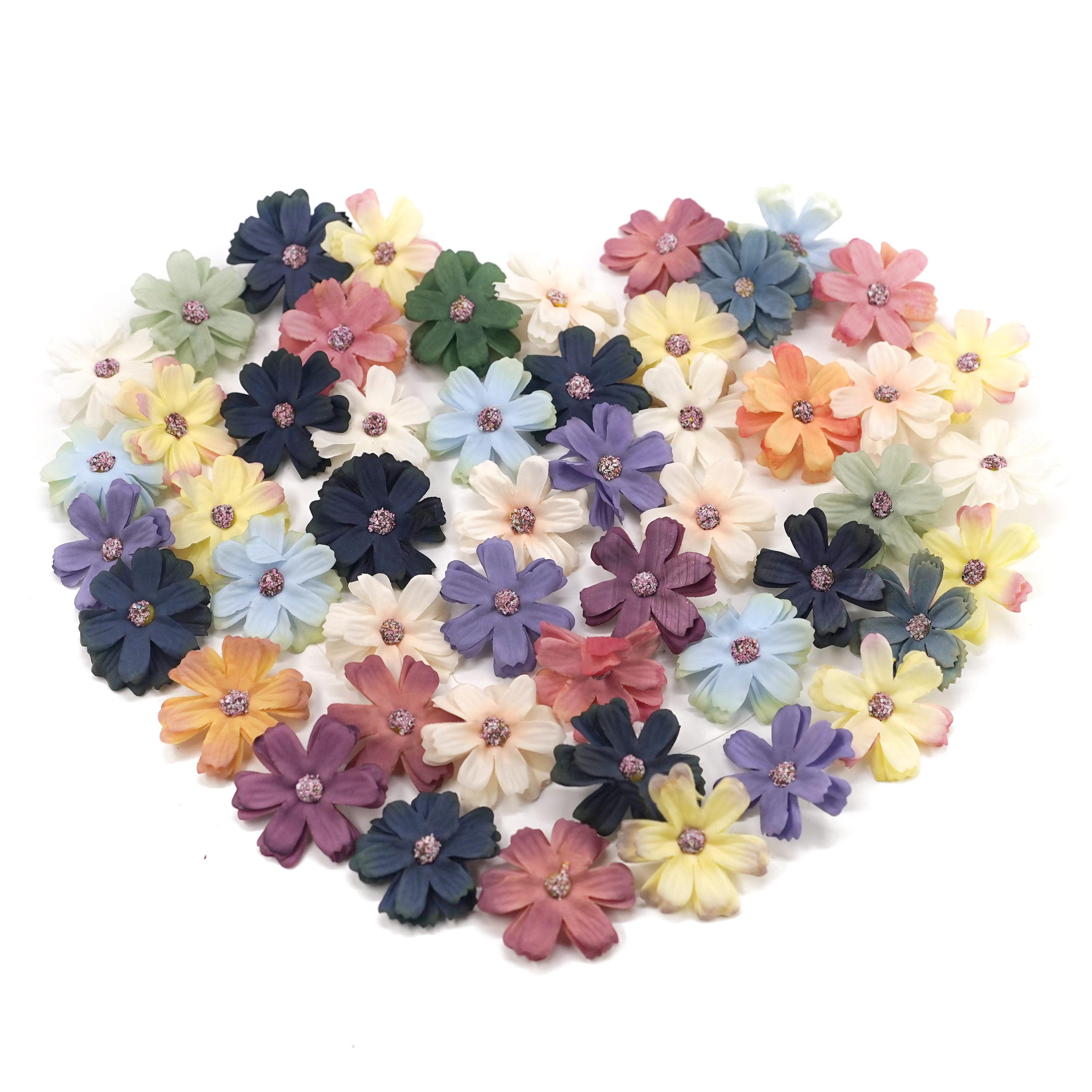 Boquetx Pack of 50 Assorted Artificial Windflower DIY Handicraft Materials 5cm in diameter