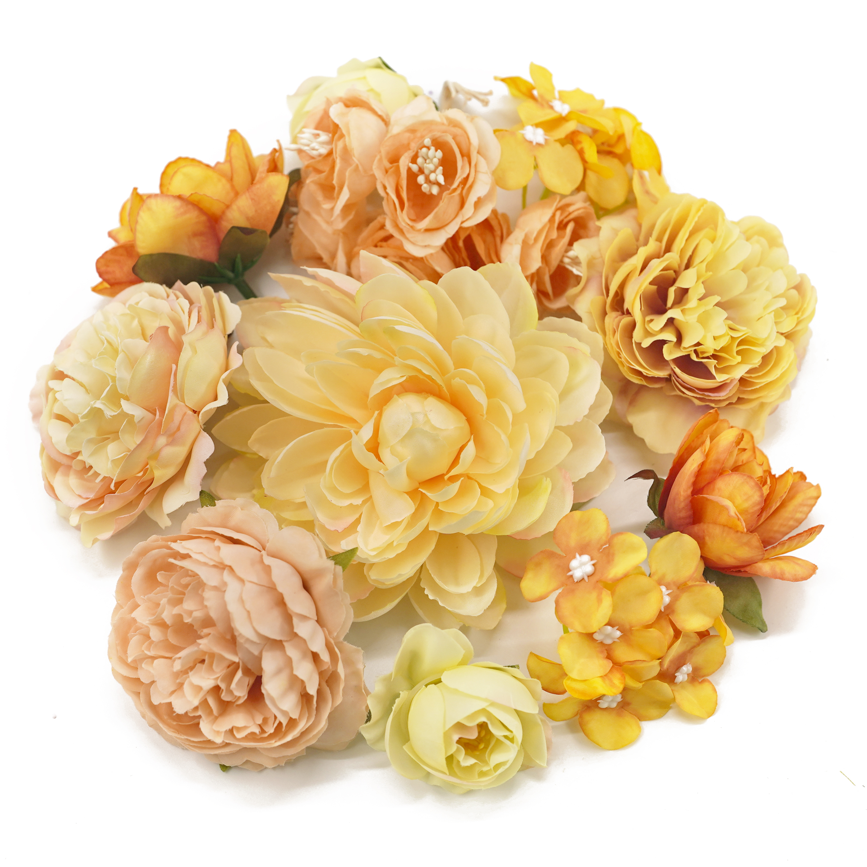 Boquetx Assorted 10 pieces Decorative Yellow Artificial Flowers DIY Handicraft Materials