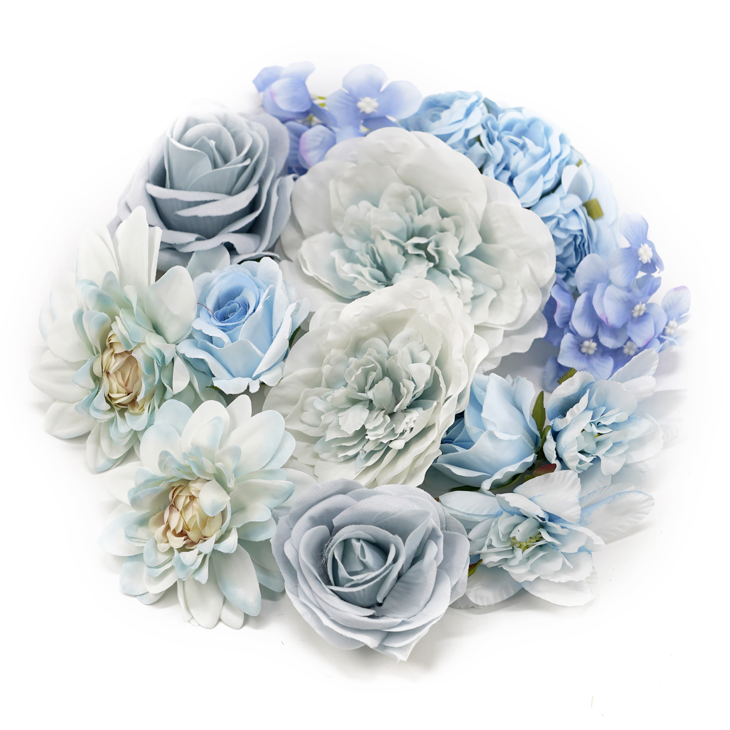 Boquetx Assorted 10 pieces Decorative Blue Artificial Flowers DIY Handicraft Materials