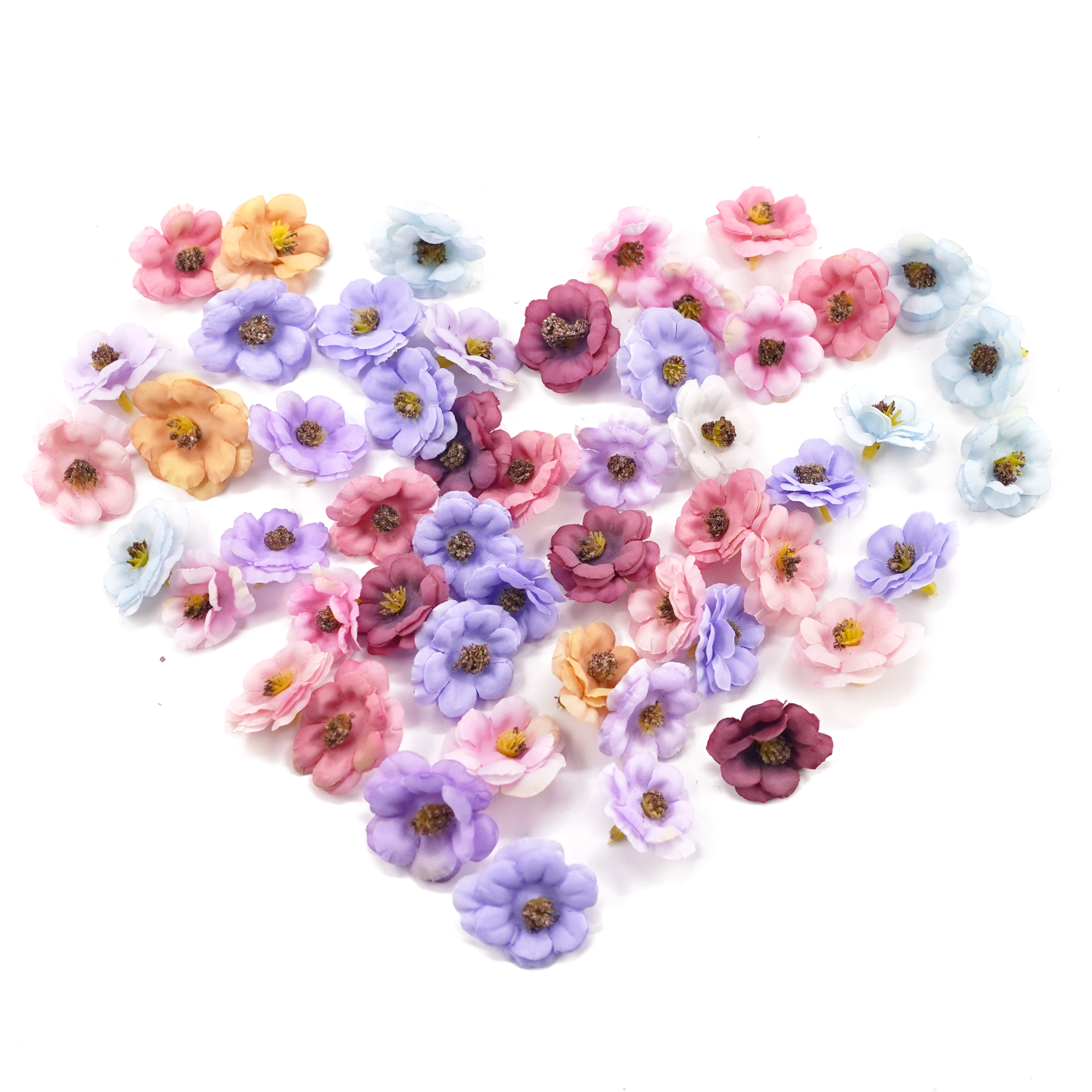 Boquetx Pack of 60 Assorted Artificial Primrose DIY Handicraft Materials 3cm in diameter