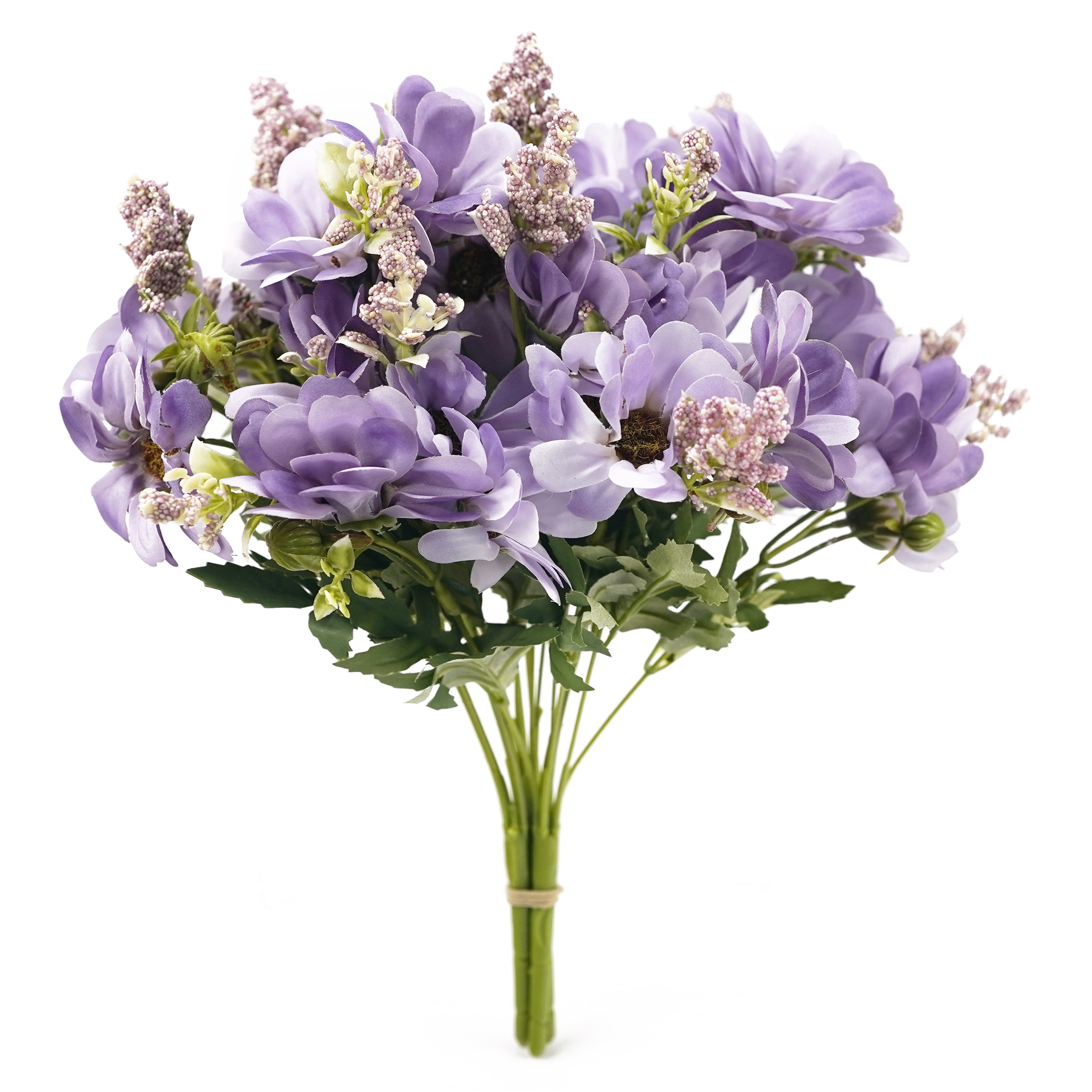 Boquetx 3 Branches Decorative Violet Artificial Daisy Flower Arrangement 34cm Tall