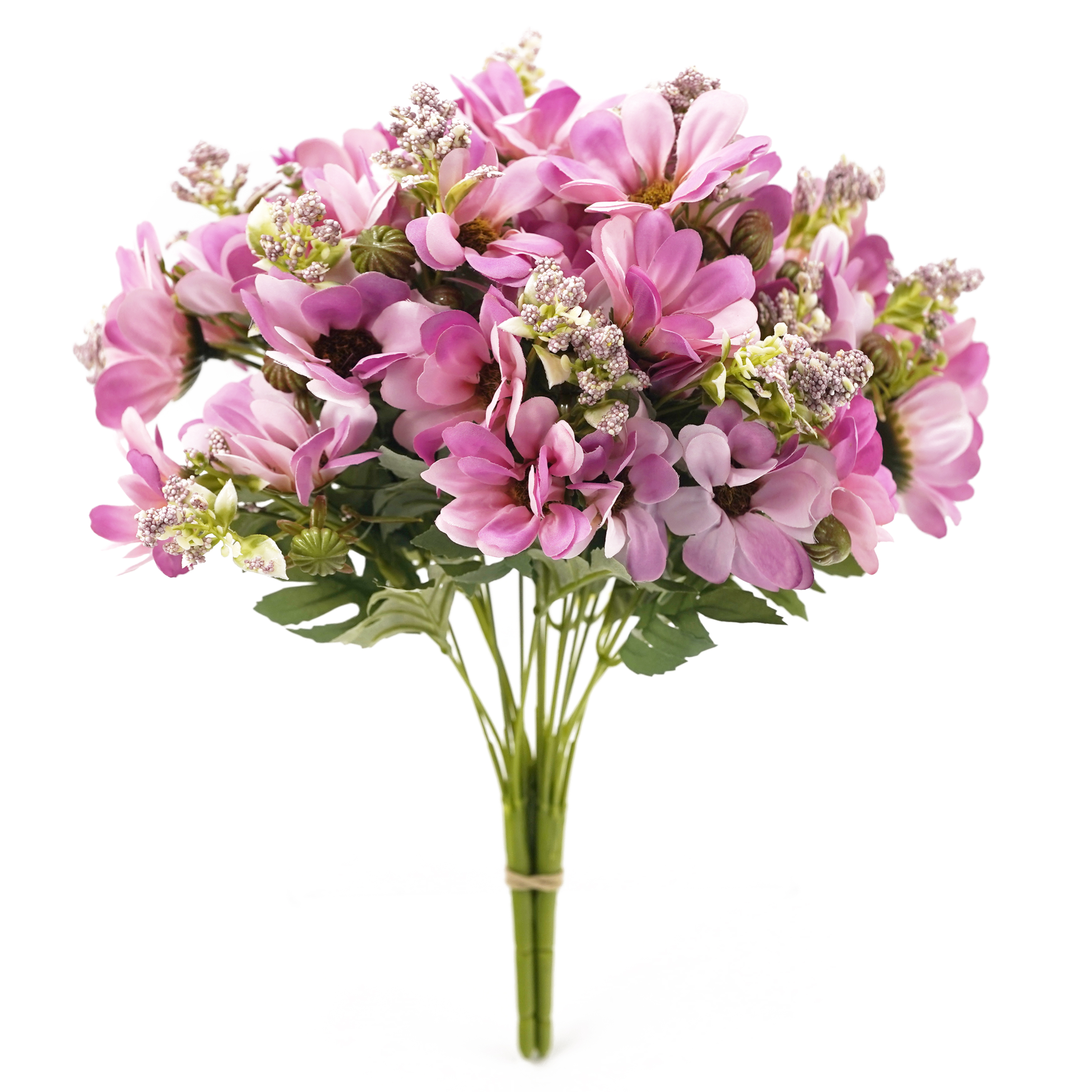 Boquetx 3 Branches Decorative Daisy Artificial Flower Arrangement Purple mix Pink 34cm Tall