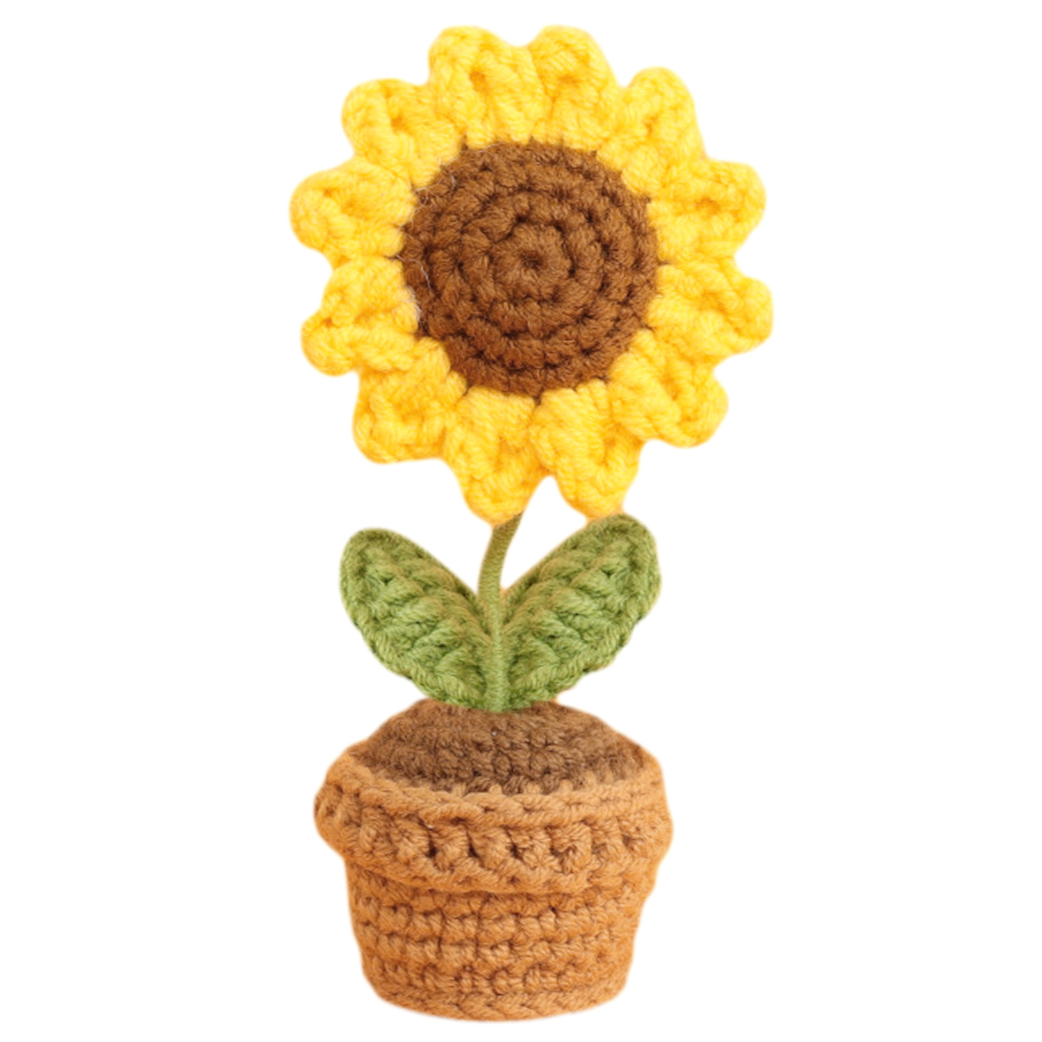 Boquetx Artificial Flowers Handmade Knitting Potted Sunflower 15