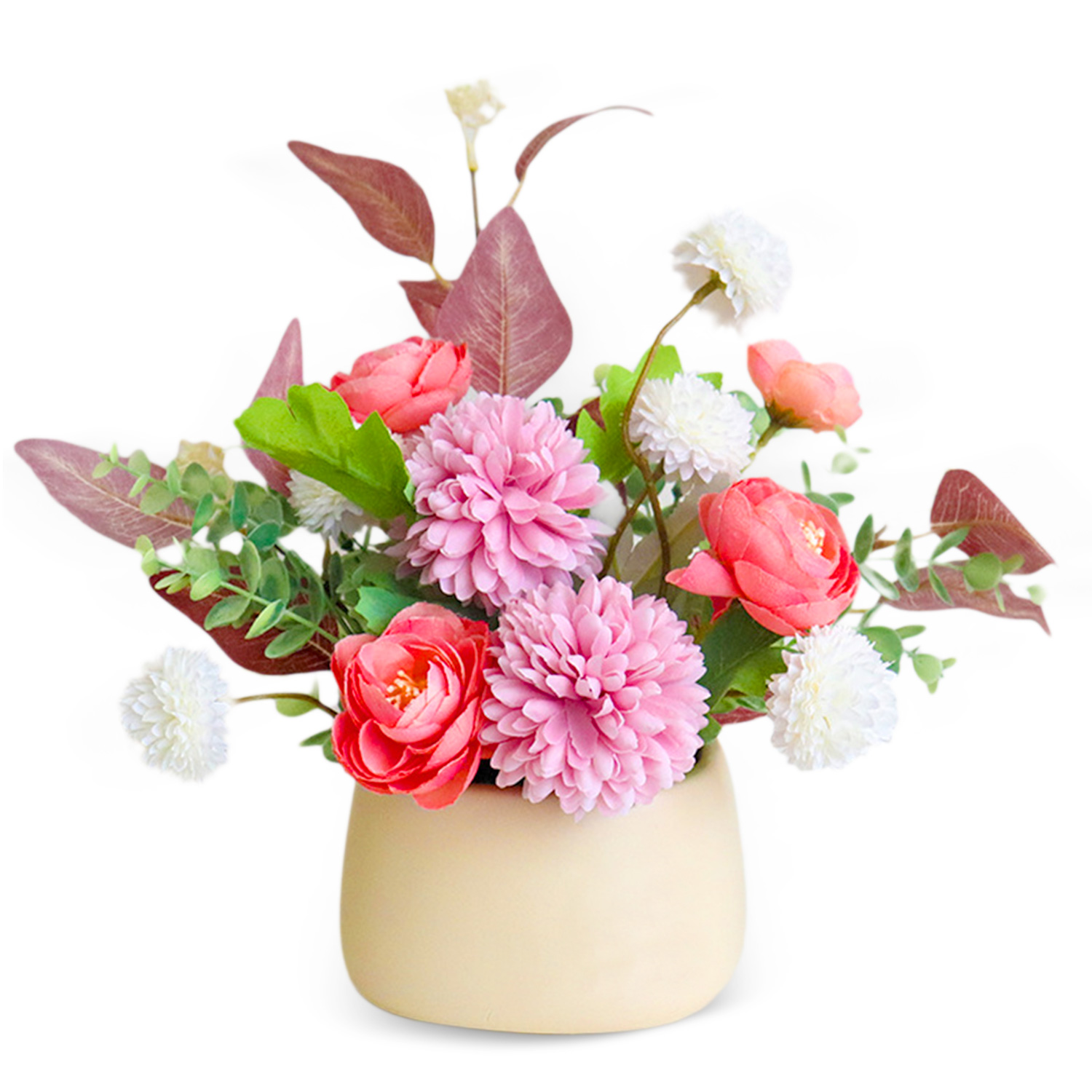 Boquetx Potted Lifelike Assorted Artificial Flower Arrangements