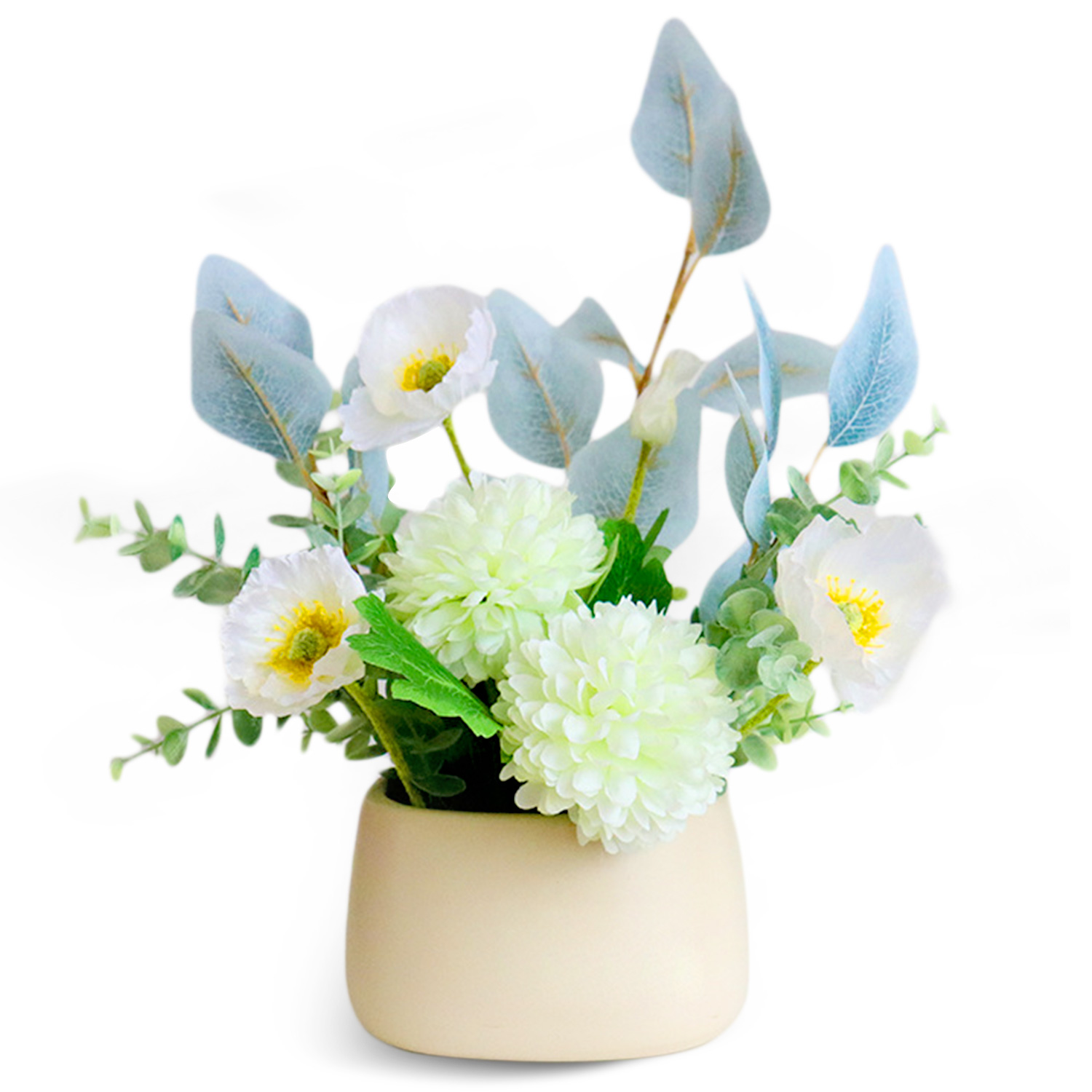Boquetx Potted Lifelike Assorted Artificial Flower Arrangements